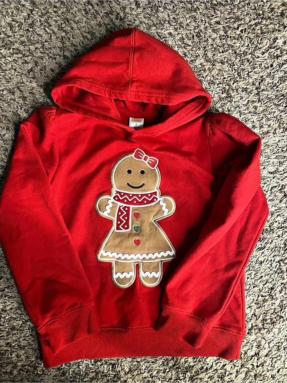 Gymboree Girls Red Gingerbread Hoodie Size 8 Like New